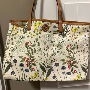 Beautiful, gently used floral Tory Burch tote